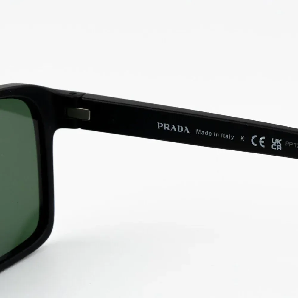 NEW Prada Linea Rossa PS05YS DG006U Black Rubber Tuning Green Rectangle Unisex